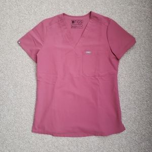 Figs Mauve scrub top